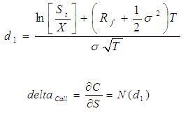 calculate option delta formula