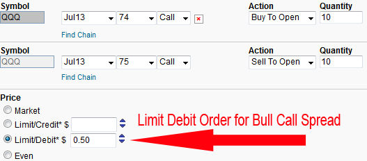 How To Place Limit Debit Order