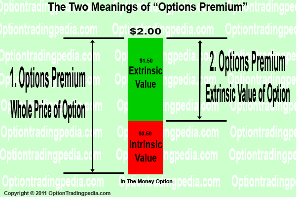 Two Meanings of Options Premium